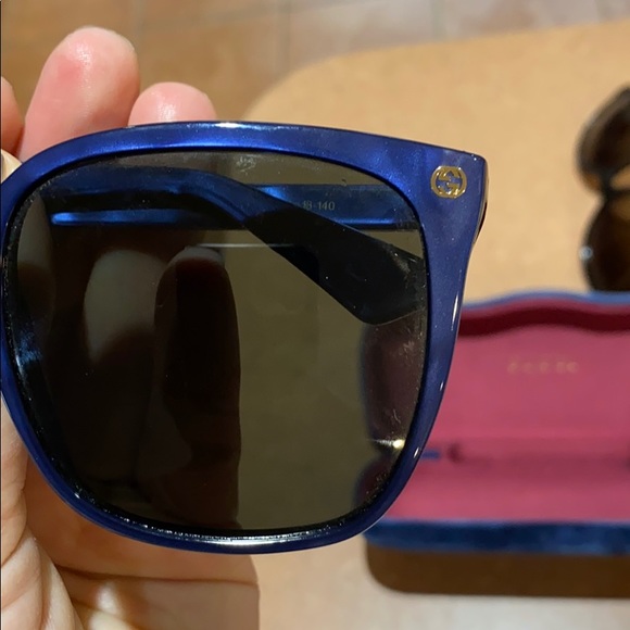 Blue Gucci fun and glasses. main image 5